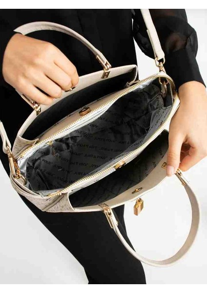 Eflanmoda Just Polo Monogram Baskılı Kadın El ve Omuz Çantası modelleri