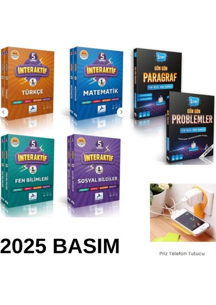 5.sınıf Interaktif 4 Ders Set ve Strateji 5.sınıf Gün Gün Paragraf +Problem Set Priz Tutuculu