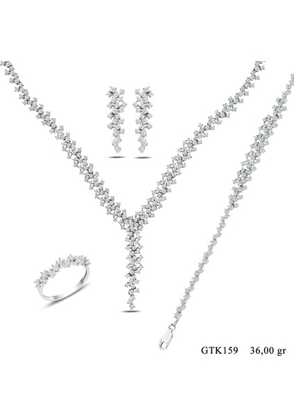 925 Ayar Gümüş Su Yolu Bayan Düğün Seti