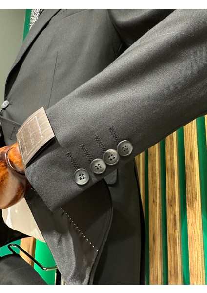 Erkek Siyah Regular Fit Mono Yaka Takım Elbise 2953-01 modelleri