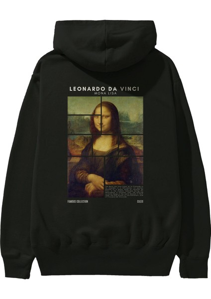 Leonardo Da Vinci Mona Lisa Arka Baskılı Hoodie Oversize Kapüşonlu Sweatshirt Erkek Kadın fiyatları
