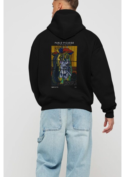 Pablo Picasso Arka Baskılı Hoodie Oversize Kapüşonlu Sweatshirt Erkek Kadın modelleri
