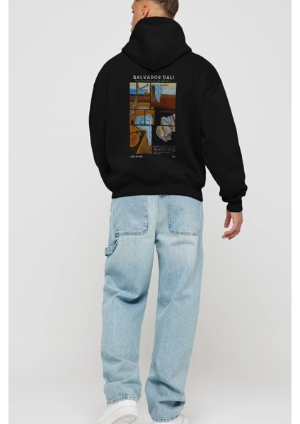 Salvador Dali Arka Baskılı Hoodie Oversize Kapüşonlu Sweatshirt Erkek Kadın fırsatları