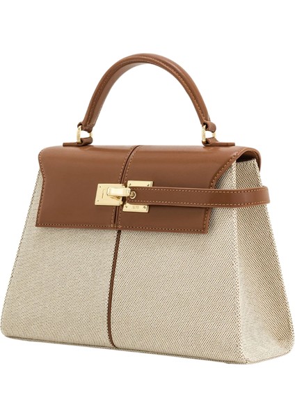 Jw Peı Elise Kahverengi Kanvas Vegan Deri Büyük Üst Saplı Çanta fiyatları