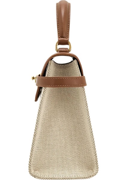 Jw Peı Elise Kahverengi Kanvas Vegan Deri Büyük Üst Saplı Çanta fırsatları