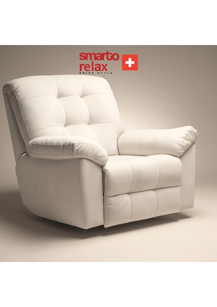 TV Koltuğu Adana Sabit Ergonomik Sırt Dayama Ergonomik Kadife Polyester Beyaz Dekoratif Baba Koltuğu