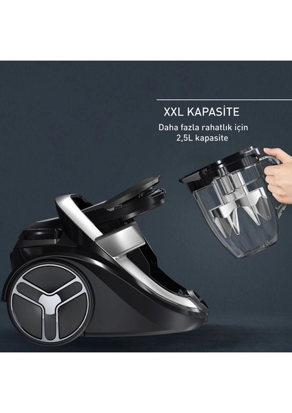 5 YIL Garanti Ultra Sessiz 900W İle %40 daha Tasarruflu Turbo Halı Döver Başlık + Evcil Hayvan Başlıklı Torbasız Süpürge + Hav&Yün Temizleyici fırsatları