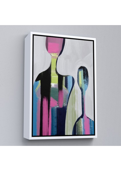 Siyah Çerçeveli Pop Art Soyut Insanlar Tablosu fiyatları