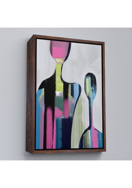 Siyah Çerçeveli Pop Art Soyut Insanlar Tablosu modelleri