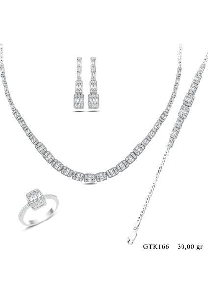 925 Ayar Gümüş Baget Su Yolu Bayan Düğün Seti