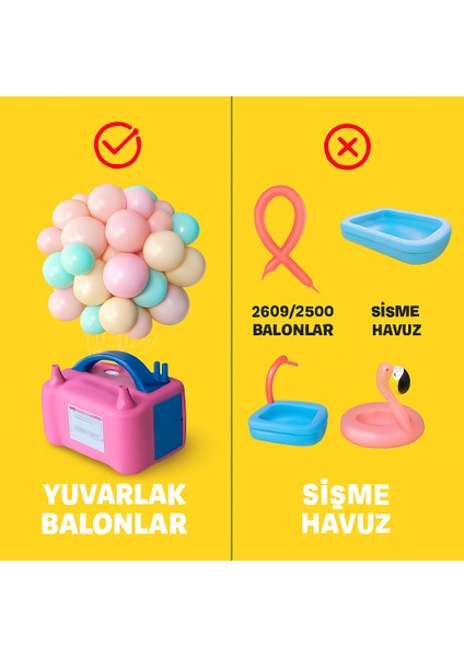 Çift Çıkışlı Elektrikli Balon Şişirme Makinesi – Pembe & Mavi (Model 73005) fırsatları