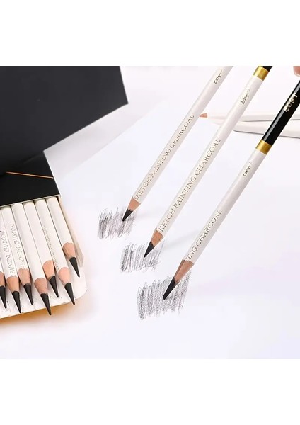 Kömür Kalem Seti, Çizim, Eskiz, Gölgeleme Kalemi, 6 Adet. fiyatları