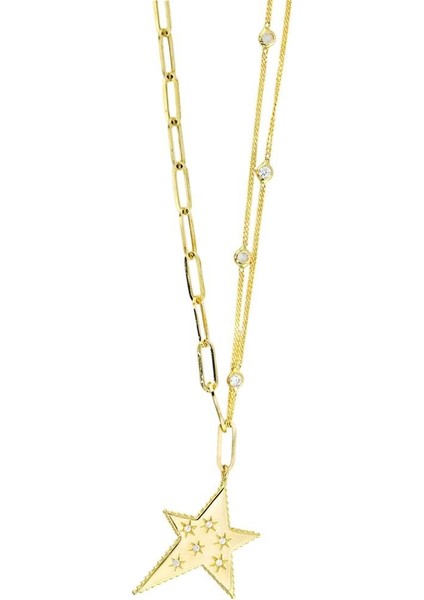 14 Ayar Altın Yıldızlı Kolye - 0194269