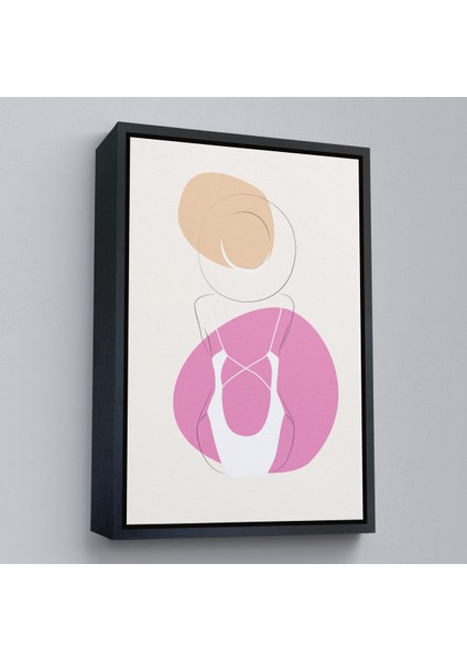 Siyah Çerçeveli Soyut Kadın Tablosu