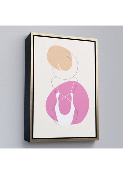 Siyah Çerçeveli Soyut Kadın Tablosu fırsatları
