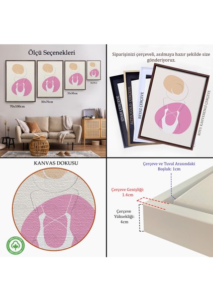 Siyah Çerçeveli Soyut Kadın Tablosu indirimleri