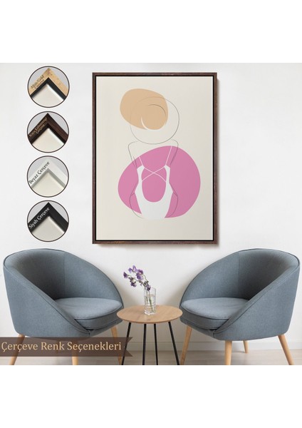 Siyah Çerçeveli Soyut Kadın Tablosu