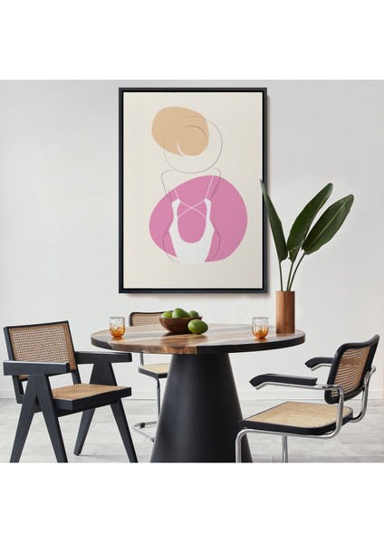 Siyah Çerçeveli Soyut Kadın Tablosu