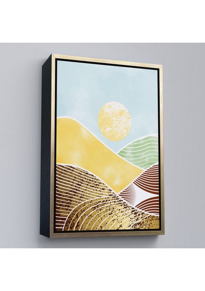 Kahverengi Çerçeveli Dağların Arasındaki Güneş Manzarası Tablo fiyatları