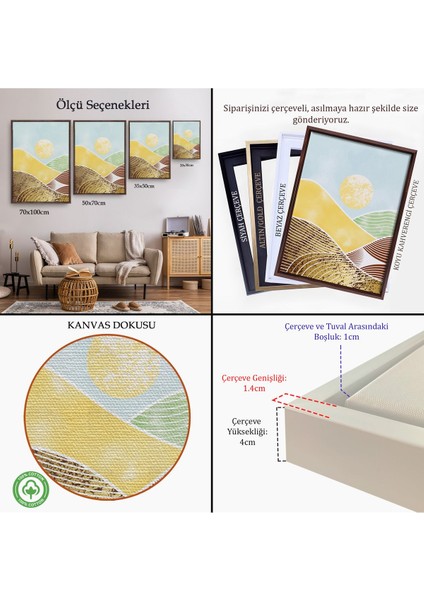 Kahverengi Çerçeveli Dağların Arasındaki Güneş Manzarası Tablo indirimleri