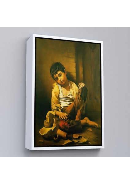 Siyah Çerçeveli Iranlı Ressam Morteza Kartouzıan Garip Çocuk Eseri Duvar Tablosu fiyatları