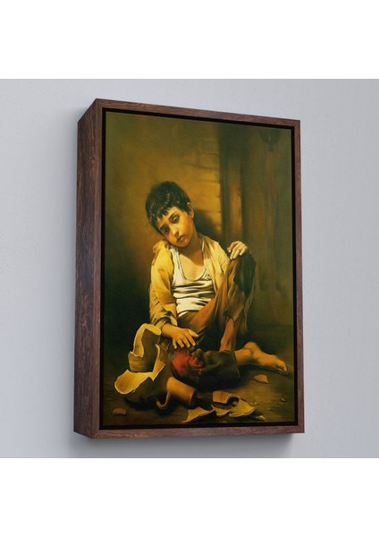 Siyah Çerçeveli Iranlı Ressam Morteza Kartouzıan Garip Çocuk Eseri Duvar Tablosu modelleri