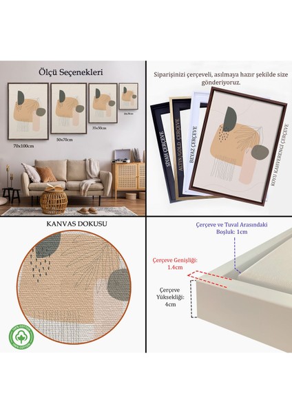 Beyaz Çerçeveli Iskandinav Soyut Tablo indirimleri