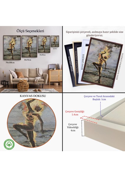 Beyaz Çerçeveli Yanarken Dans Eden Kadın Duvar Tablosu indirimleri