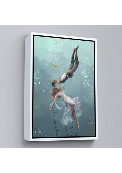 Siyah Çerçeveli Kötü Kral Jude & Cardan, Denizler Altındaki Aşıklar Kanvas Tablo fiyatları