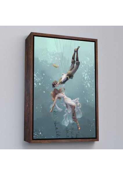 Siyah Çerçeveli Kötü Kral Jude & Cardan, Denizler Altındaki Aşıklar Kanvas Tablo modelleri