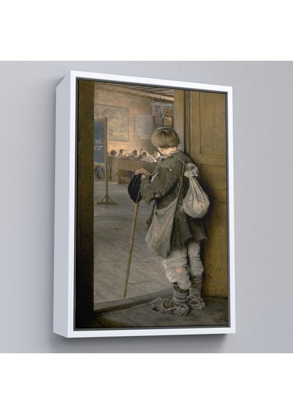 Beyaz Çerçeveli Nikolay Bogdanov Belsky'in Sınıfın Kapıdında Tablosu