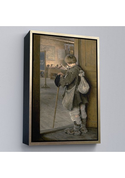 Beyaz Çerçeveli Nikolay Bogdanov Belsky'in Sınıfın Kapıdında Tablosu modelleri