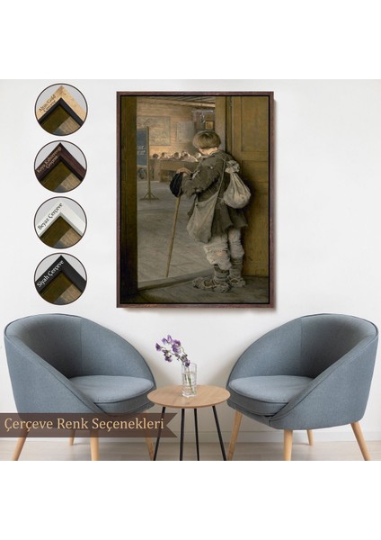 Beyaz Çerçeveli Nikolay Bogdanov Belsky'in Sınıfın Kapıdında Tablosu