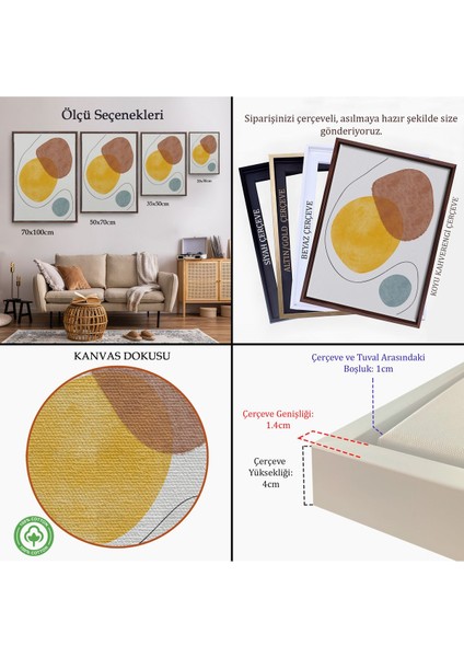 Altın Çerçeveli Dairesel Soyut Tablo indirimleri