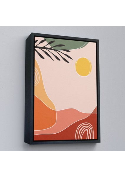 Siyah Çerçeveli Iskandinav Soyut Tablo