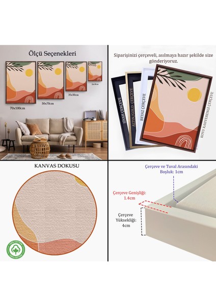 Siyah Çerçeveli Iskandinav Soyut Tablo indirimleri