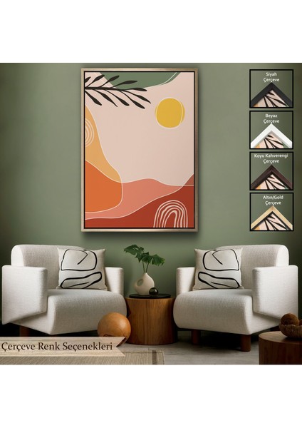 Siyah Çerçeveli Iskandinav Soyut Tablo