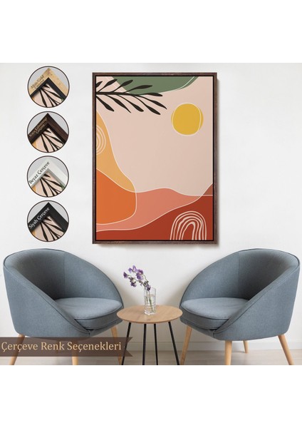 Siyah Çerçeveli Iskandinav Soyut Tablo