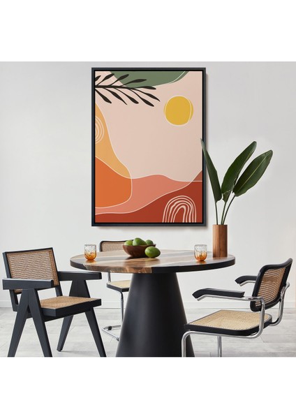 Siyah Çerçeveli Iskandinav Soyut Tablo