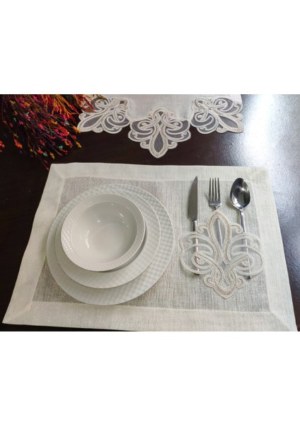 8 Adet Viento Model Simli Keten Amerikan Servis ve Runner Seti fiyatları