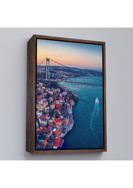 Siyah Çerçeveli Boğaziçi Kuş Bakışı Dekoratif Kanvas Tablo modelleri