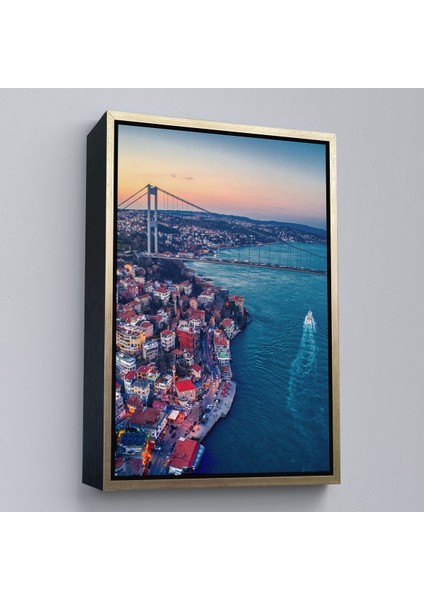 Siyah Çerçeveli Boğaziçi Kuş Bakışı Dekoratif Kanvas Tablo fırsatları