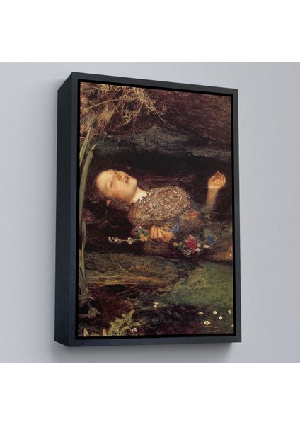 Siyah Çerçeveli Shakespeare'in Ophelia'sı Hamlet Dekoratif Duvar Tablosu