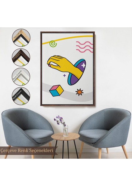 Altın Çerçeveli Pop Art Yunan Heykeli Tablosu