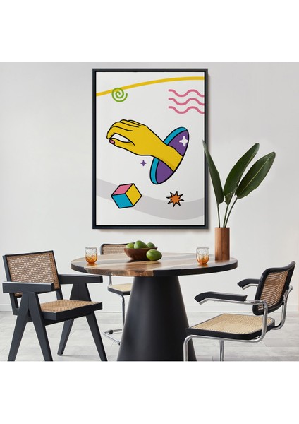 Altın Çerçeveli Pop Art Yunan Heykeli Tablosu