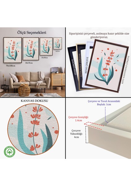 Siyah Çerçeveli Renkli Çiçek Tablosu indirimleri