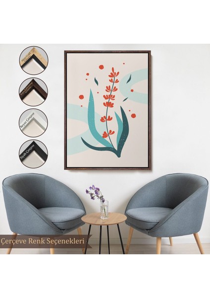 Siyah Çerçeveli Renkli Çiçek Tablosu