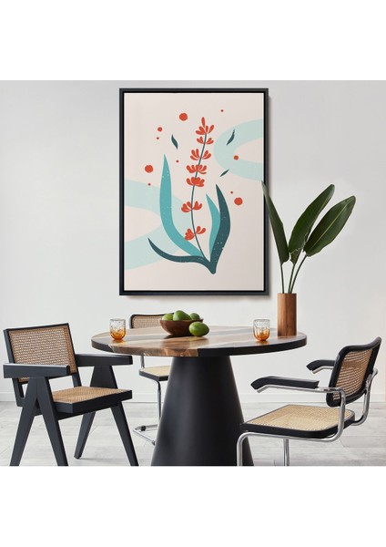 Siyah Çerçeveli Renkli Çiçek Tablosu