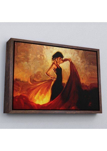Beyaz Çerçeveli Ispanyol Dansçı Kadın Tablosu fiyatları