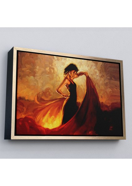 Beyaz Çerçeveli Ispanyol Dansçı Kadın Tablosu modelleri
